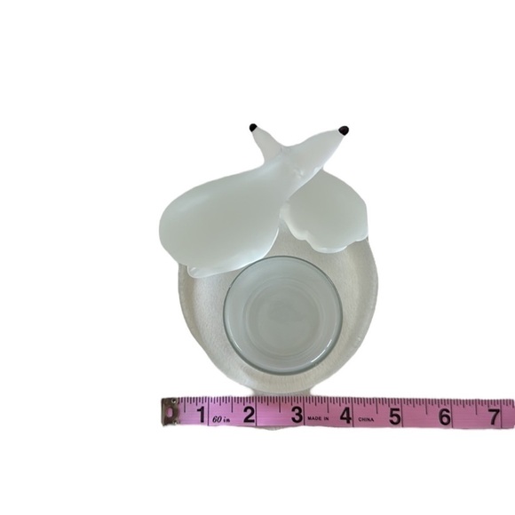 Partylite Votive Holder Polar Bear & Cub Frosted Glass Tea Light Holder - Picture 8 of 10